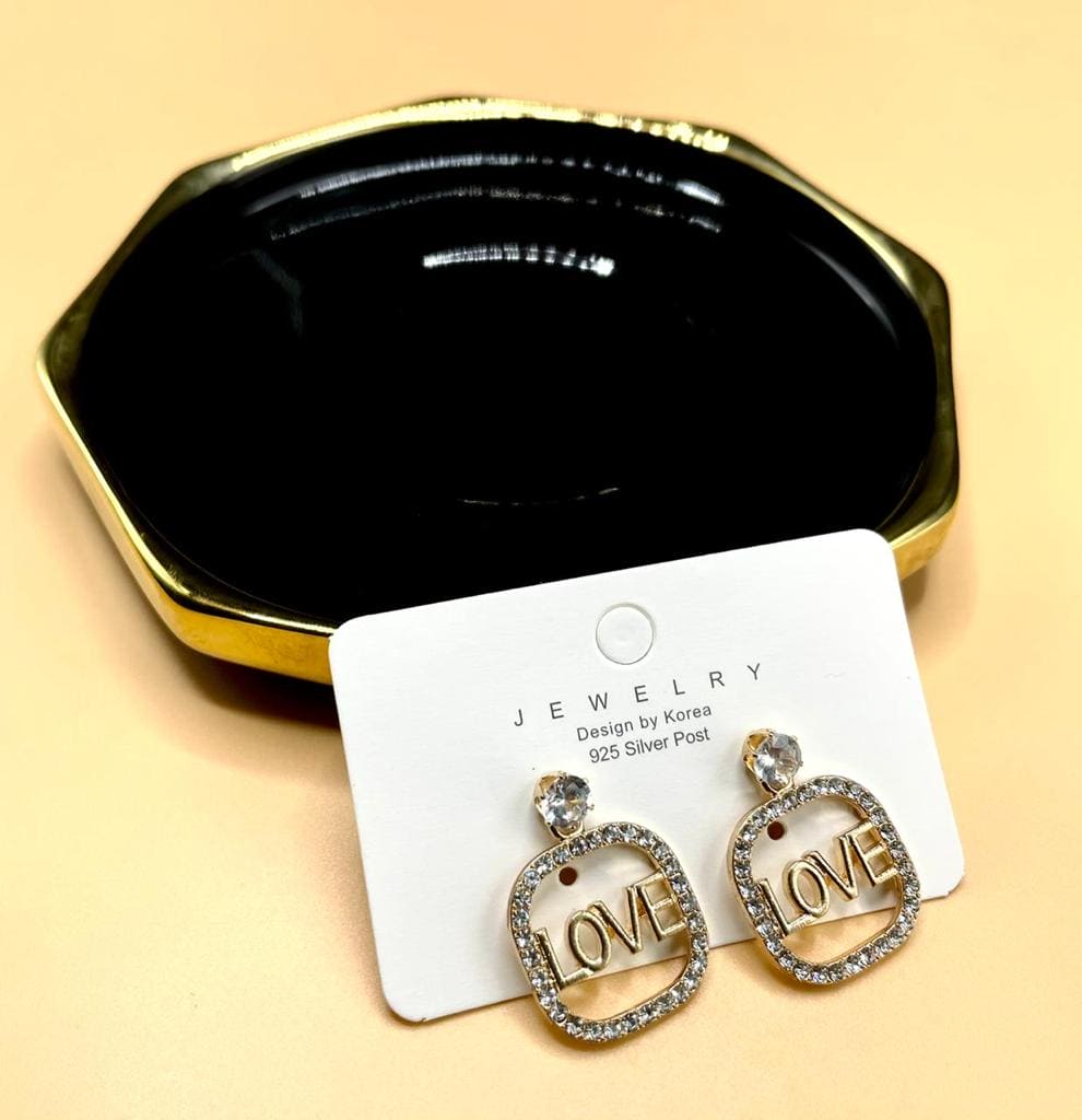 Love Rhinestones Drop Earings For Women, Drop Dangle Women's Earings, Silver Shiny Drop Earrings Love Rhinestones Drop Earings For Women, Drop Dangle Women's Earings, Silver Shiny Drop Earrings